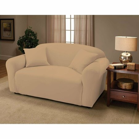 MADISON INDUSTRIES Stretch Jersey Loveseat Slipcover, Cream JER-LOVE-CR